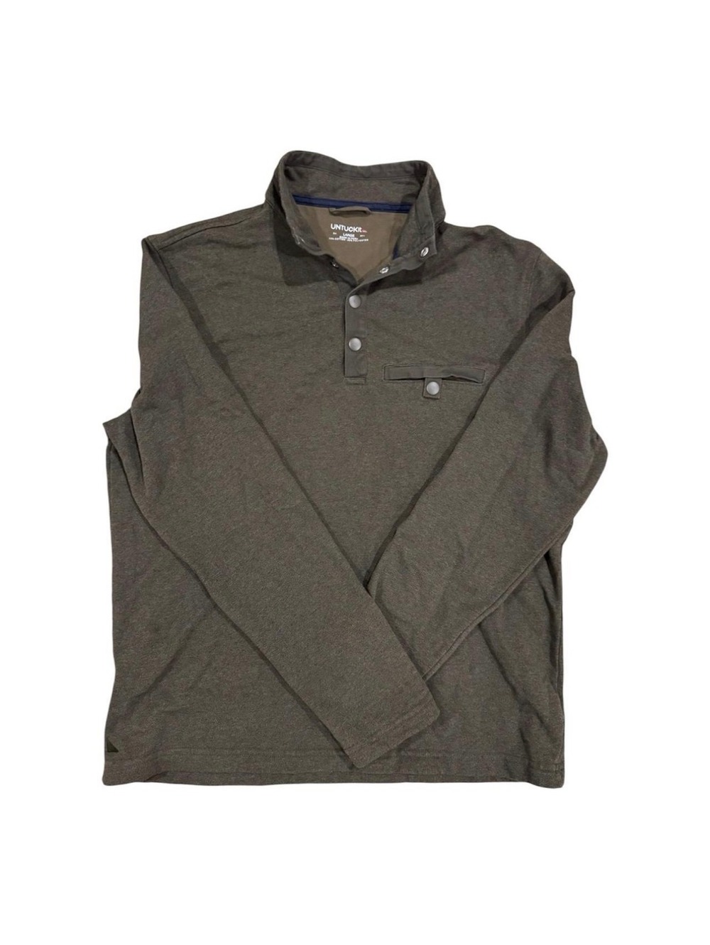 Men's UNTUCKit Forest Green Long Sleeve Polo Size Large